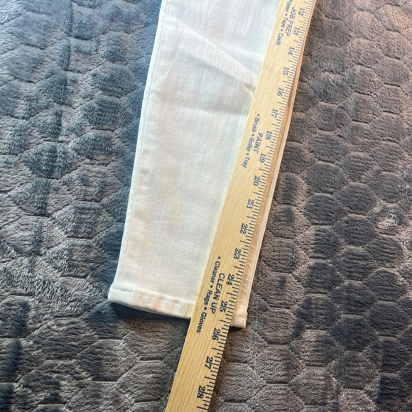Express Denim Perfect Super High Rise Cropped Legging White Tie Waist Jeans 8 - Picture 7 of 9